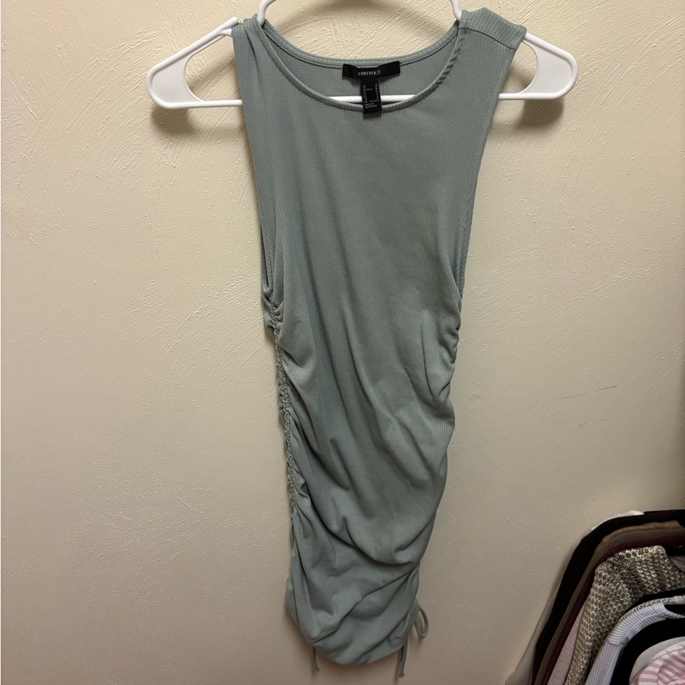 Forever 21 Light Green Ruched Dress